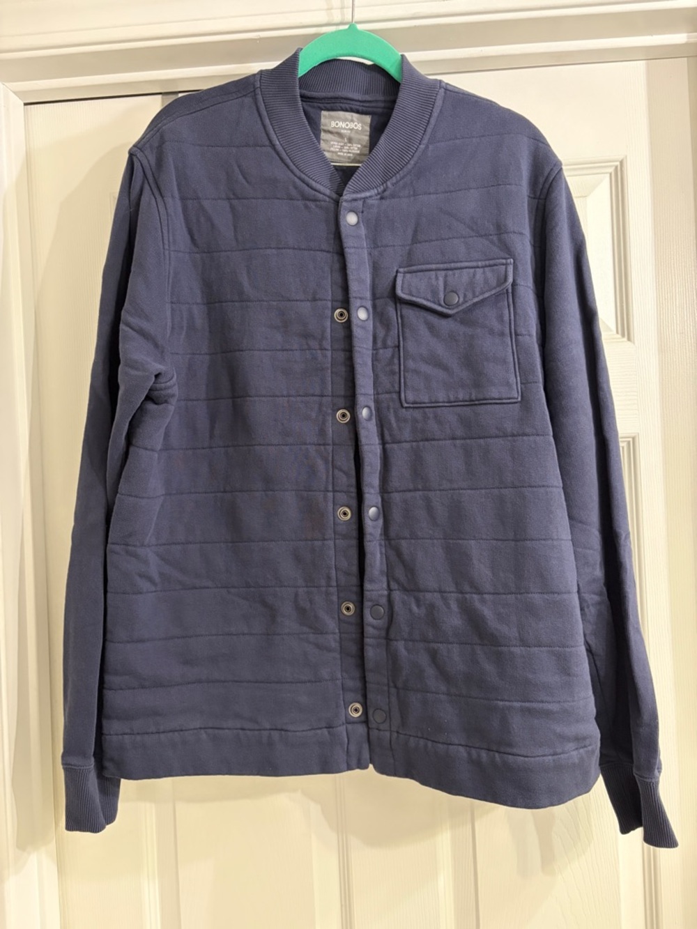 Bonobos Men’s Navy Blue Quilted Snap-Front Jacket